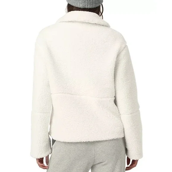 Vuori Lou Full Zip Jacket White Marshmallow Color Cozy Chic Fleece Sherpa M NEW - Picture 2 of 15